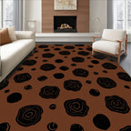 Textured Blossom With Circles Pattern Rug