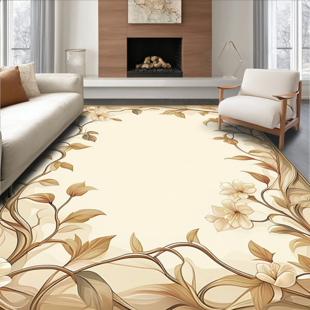 Art Nouveau Floral Vine Border Rug