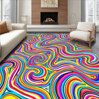 Psychedelic Trippy Swirl Pattern Rug