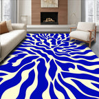 Abstract Organic Blue Pattern Rug
