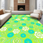 Funky Circular Floral Pattern Rug