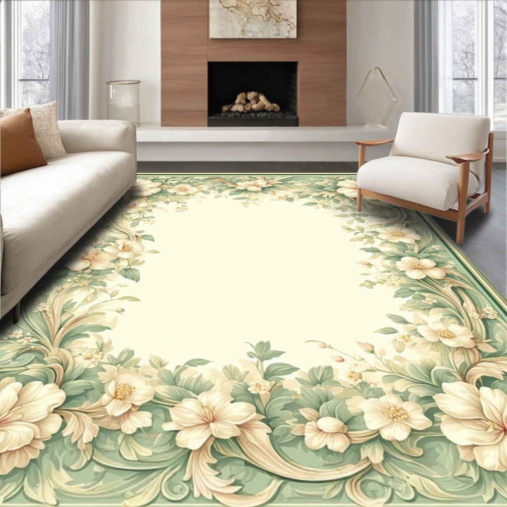 Elegant Floral Swirl Vintage Pattern Rug