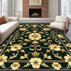 Golden Floral Scroll Classic Rug