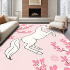 Graceful Horse and Cherry Blossom Design Rug