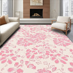 Pink Floral Sketch Pattern Rug