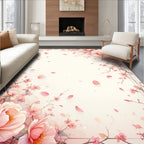 Soft Pink Blossom Branch Floral Rug
