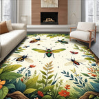 Nature Insects Floral Pattern Rug