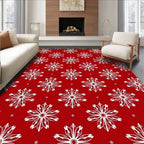 Crimson White Geometric Floral Medallion Rug