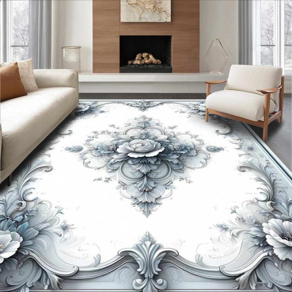 Ornate Floral Scrollwork Rug