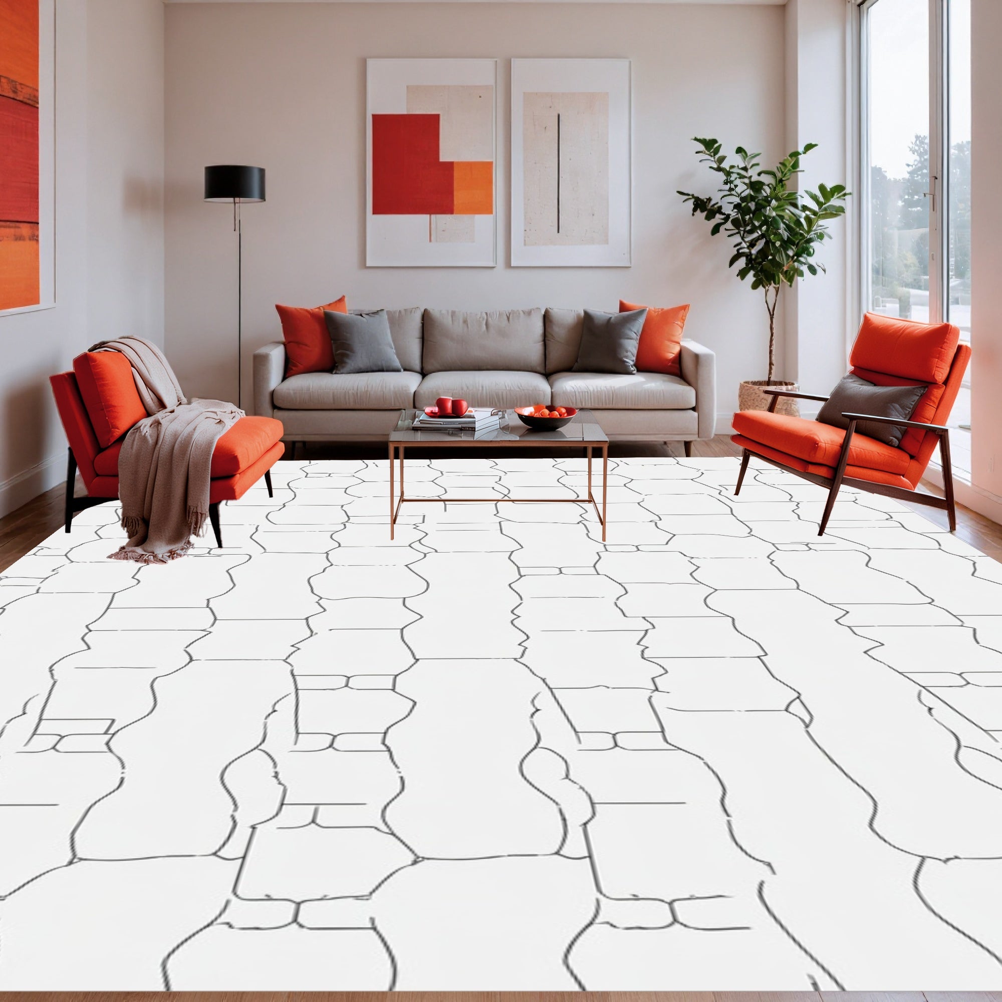 Broken Line Geometric Pattern Rug