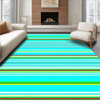 Bright Horizontal Striped Graphic Design Rug
