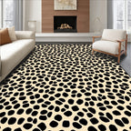Black Dot Pattern Cream Background Rug