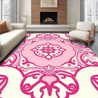 Pink Floral Medallion Pattern Rug