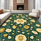 Classic Floral Vines Emerald Green Rug
