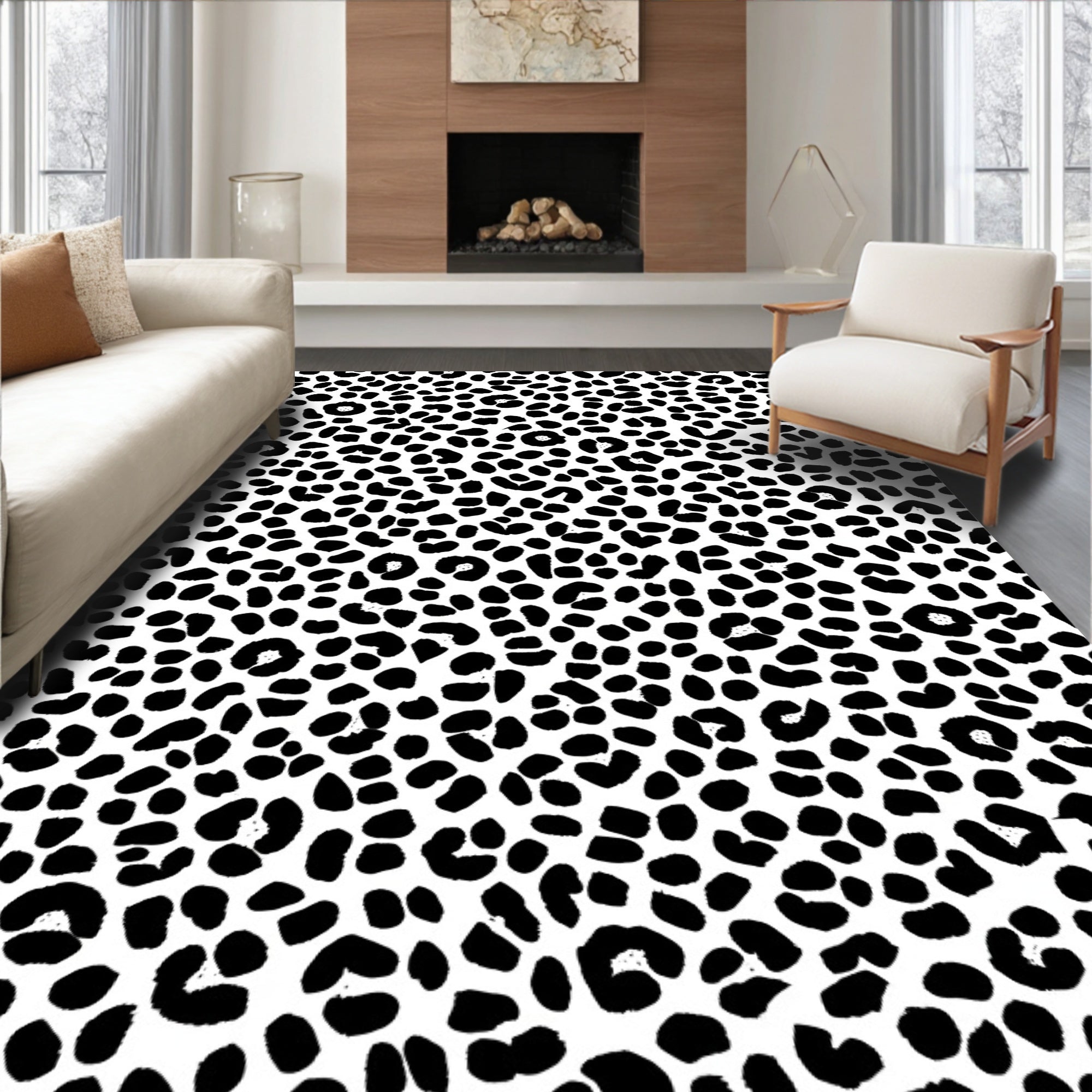 Classic Leopard Pattern Print Rug