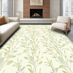 Light Green Botanical Vine Pattern Rug