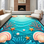 Oceanic Shells And Coral Pattern Rug