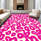 Abstract Organic Pink Swirl Pattern Rug