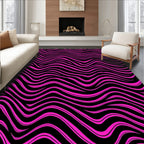 Vibrant Pink Wave Pattern Rug