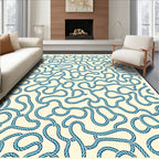 Abstract Blue Rope Patterned Rug