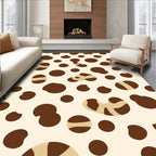 Brown Spot Pattern Beige Rug