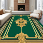 Ornate Green With Gold Accents Rug
