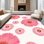 Large Pink Floral Pattern Rug