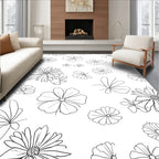 Line Art Floral Pattern Rug