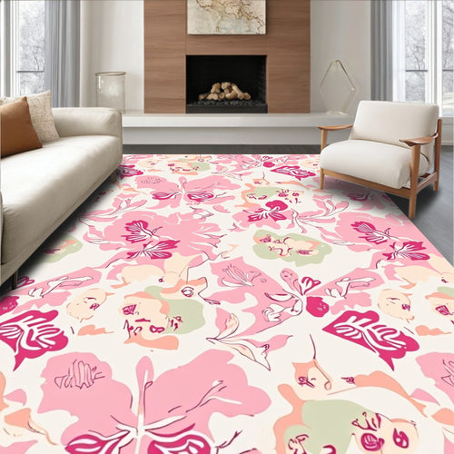 Abstract Feminine Floral Impressionist Rug
