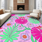 Vibrant Tropical Flora Pattern Rug