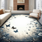 Enchanted Garden Butterfly Floral Design Rug