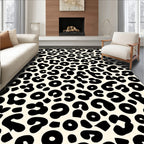 Bold Black Leopard Print Design Rug