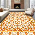 Golden Floral Intricate Patterned Rug