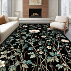 Dark Floral Botanical Elegance Design Rug