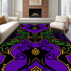 Purple Bold Swirling Organic Design Rug