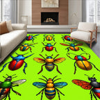 Colorful Insect Array Pattern Rug