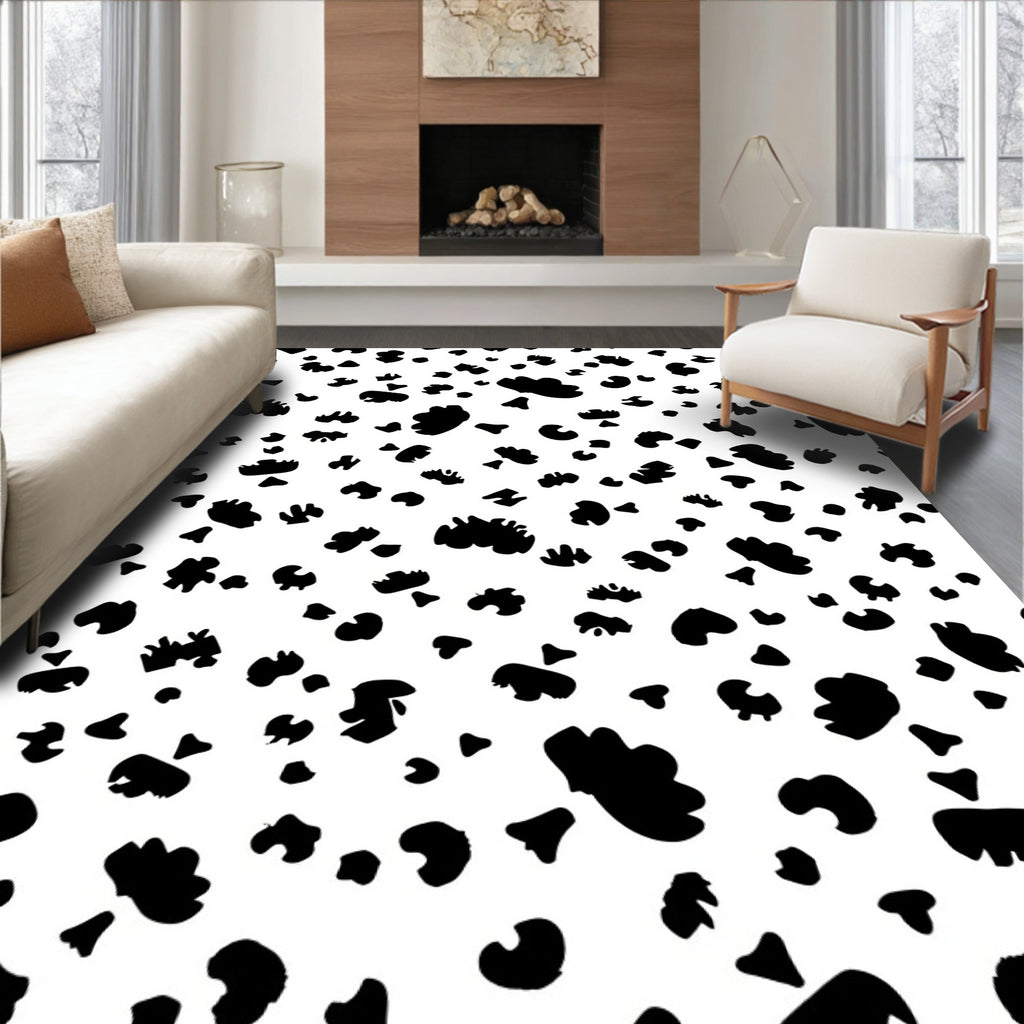 Bold Black Blotches Pattern Rug