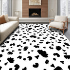 Bold Black Blotches Pattern Rug