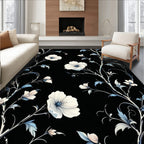 Chic floral vine with white flowers Rug