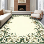 Ornate Floral Scrollwork Frame Design Rug
