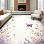 Floral Butterfly And Bloom Design Rug