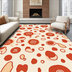Abstract Organic Shapes Red Design Rug