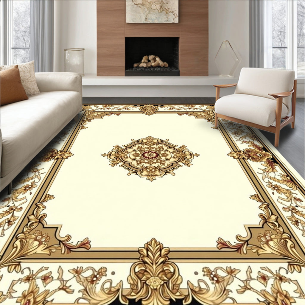 Ornate Floral Frame Design Rug