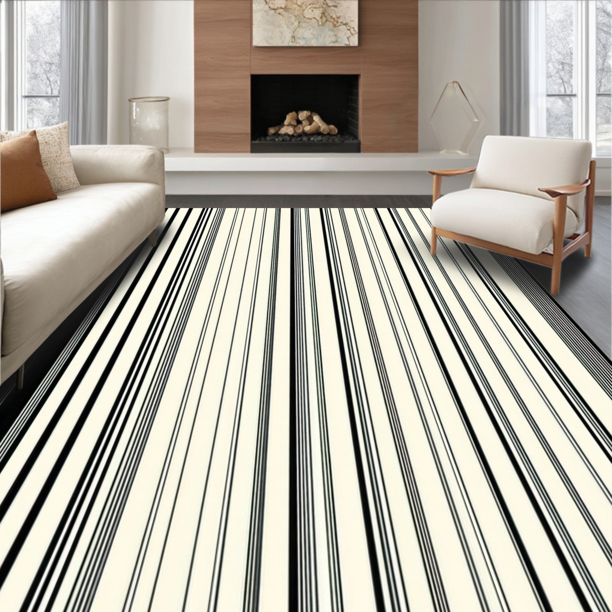Bold Striped Modern Pattern Rug