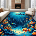 Vibrant Underwater Marine Life Scene Rug