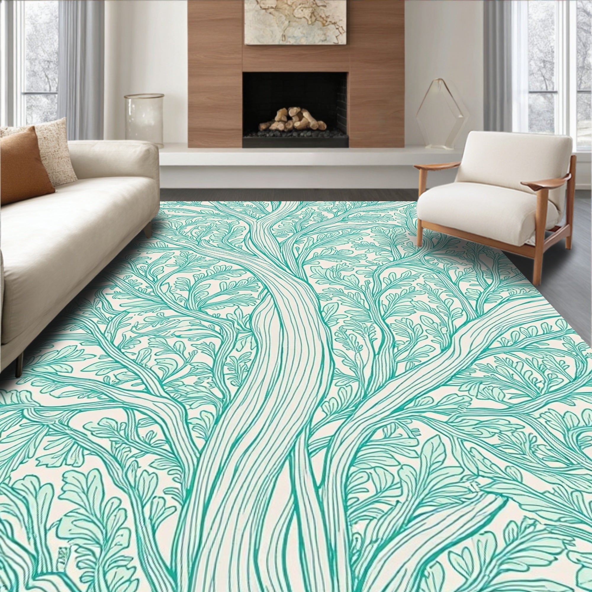 Art Nouveau Tree Canopy Design Rug