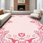 Intricate Pink Swirl Mandala Design Rug