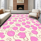 Pink Floral Swirl Pattern Design Rug