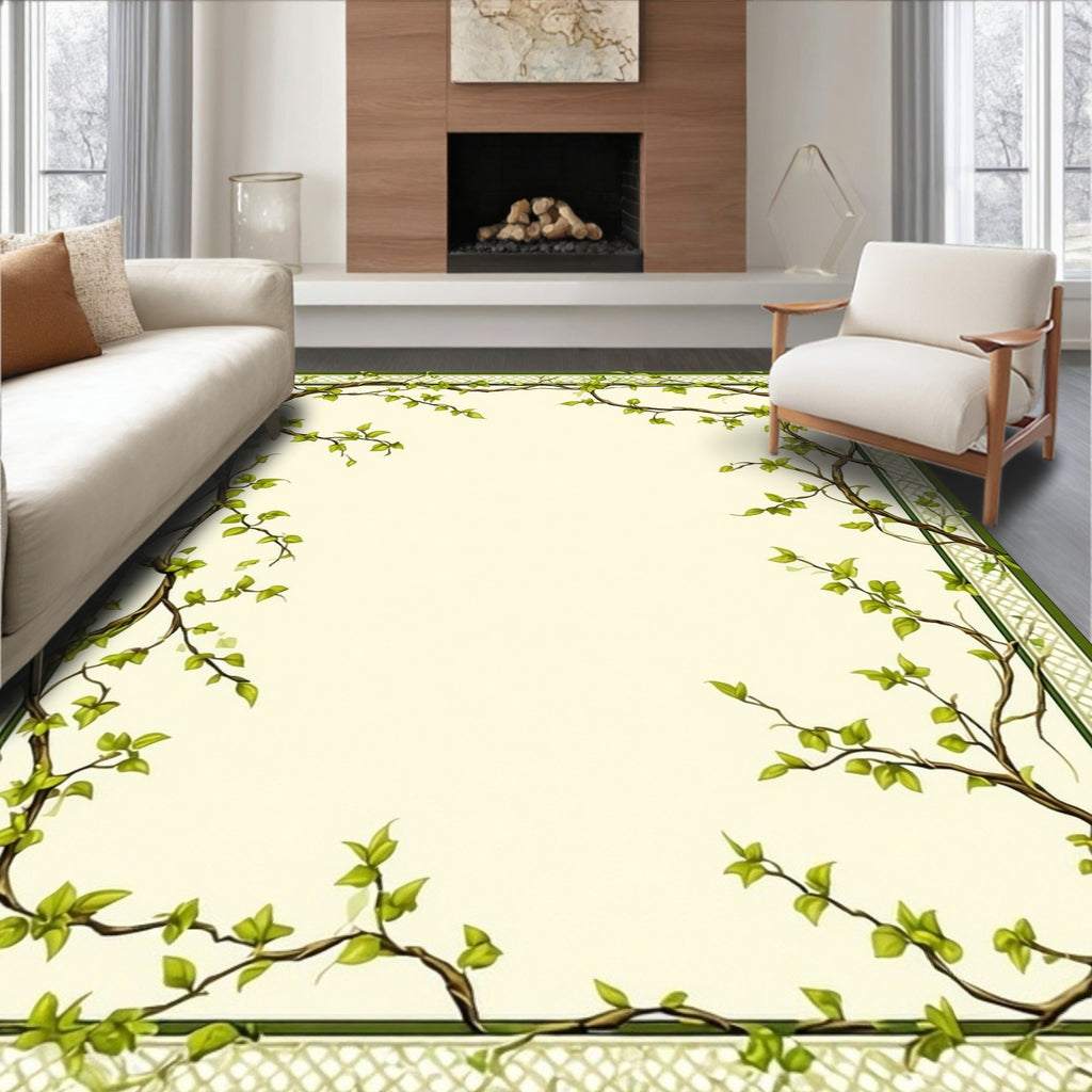 Vine And Trellis Natural Motif Rug