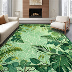 Lush Greenery Spiderweb Tropical Design Rug